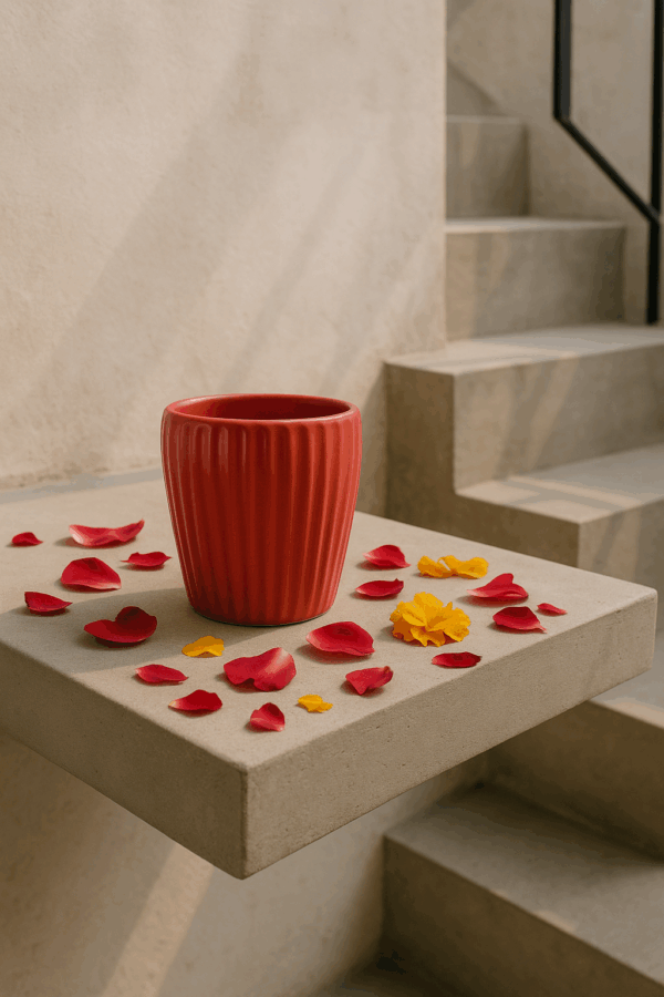 Elegant Red Ceramic Multipurpose Pot – Decorative & Functional