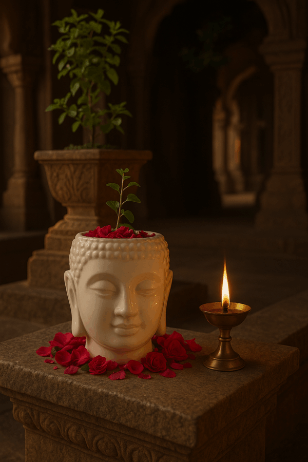 Ceramic Buddha Head Planter | Minimalistic Home Décor Pot