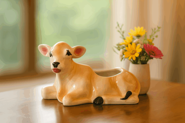 Ceramic Cow-Shaped Multipurpose Holder – Decorative & Gifting